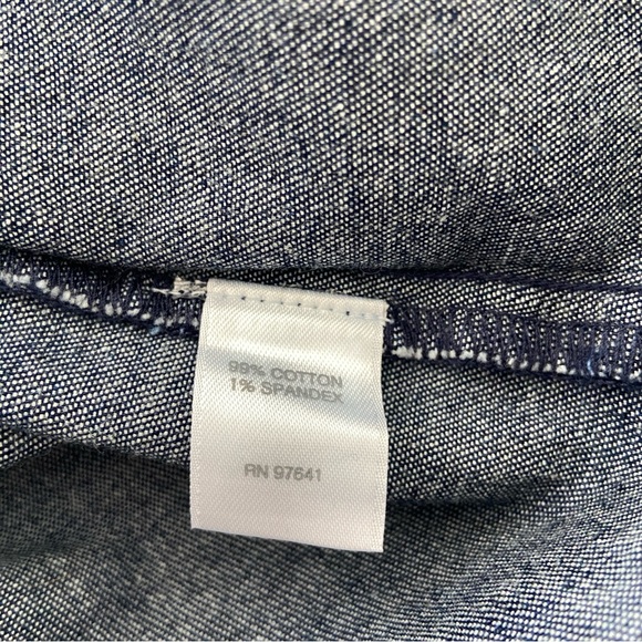 J. JILL DENIM DARK DENIM HALF BUTTON SHORT  CASUAL SHIRT DRESS WITH POCKETS, 1X - Picture 10 of 10